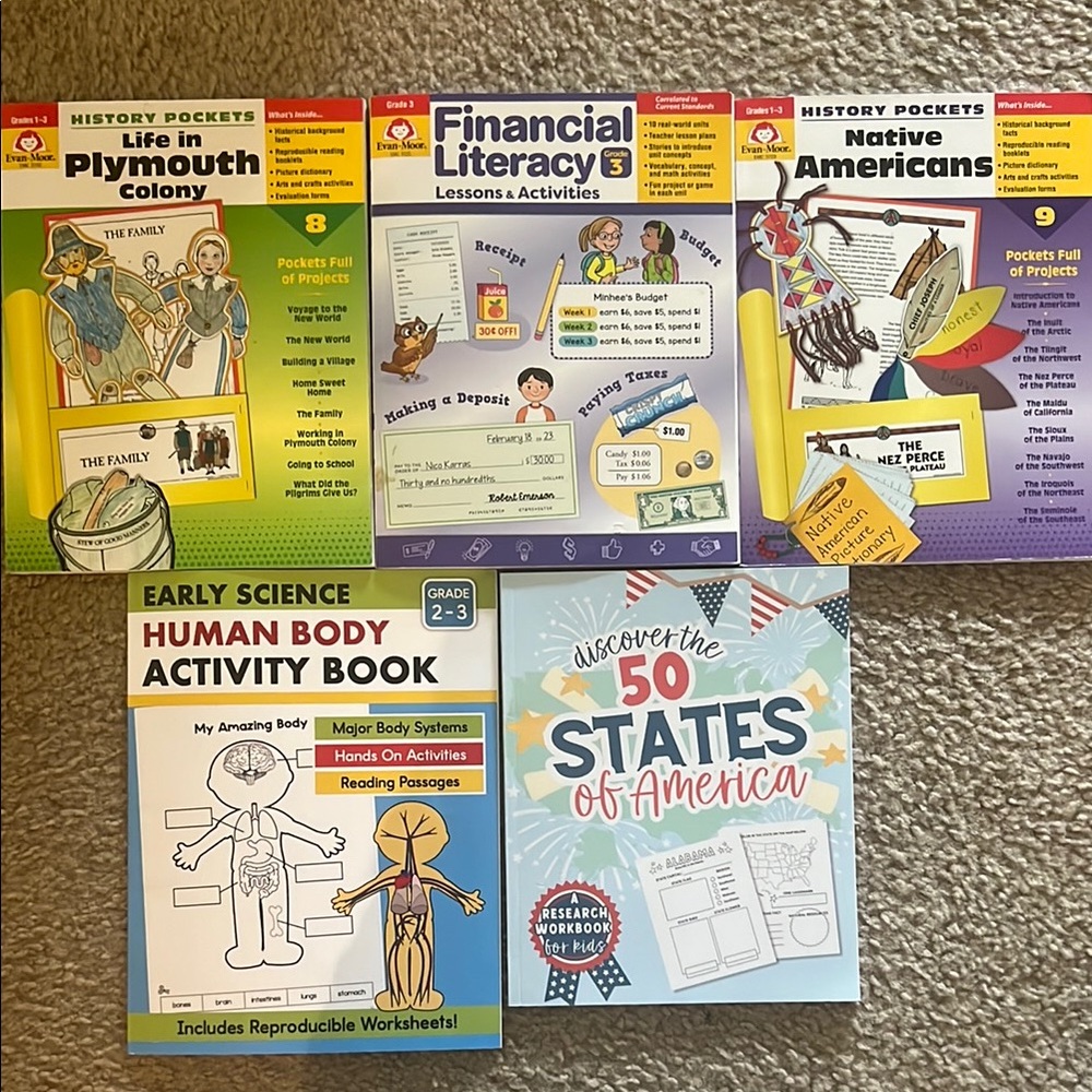 Educational Activity Book Set for Kids